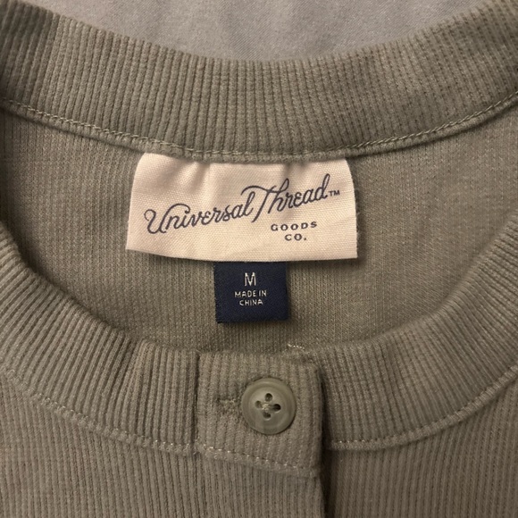 Universal Thread Gray Ribbed Button-Up Top - Picture 2 of 3